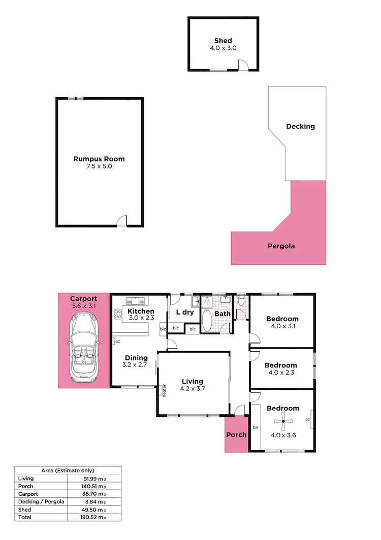 Floorplan of Homely house listing, 4 Redwood Street, Rostrevor SA 5073