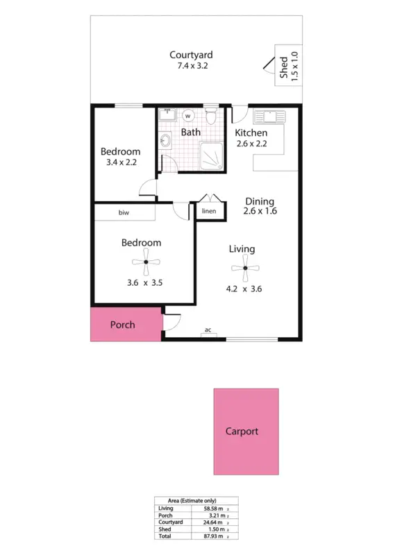Floorplan of Homely unit listing, 3/696 Marion Road, Marion SA 5043