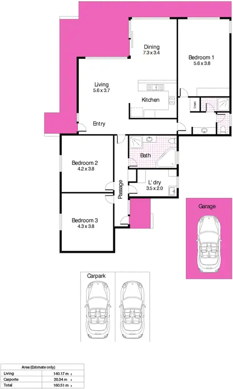 Floorplan of Homely house listing, 20 Osprey Boulevard Palm Cove Estate, North Beach SA 5556