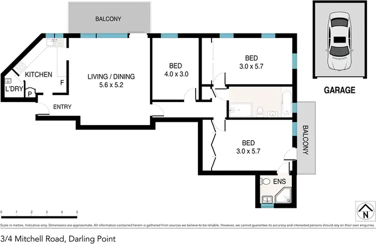 Floorplan of Homely apartment listing, 3/4 Mitchell Road, Darling Point NSW 2027