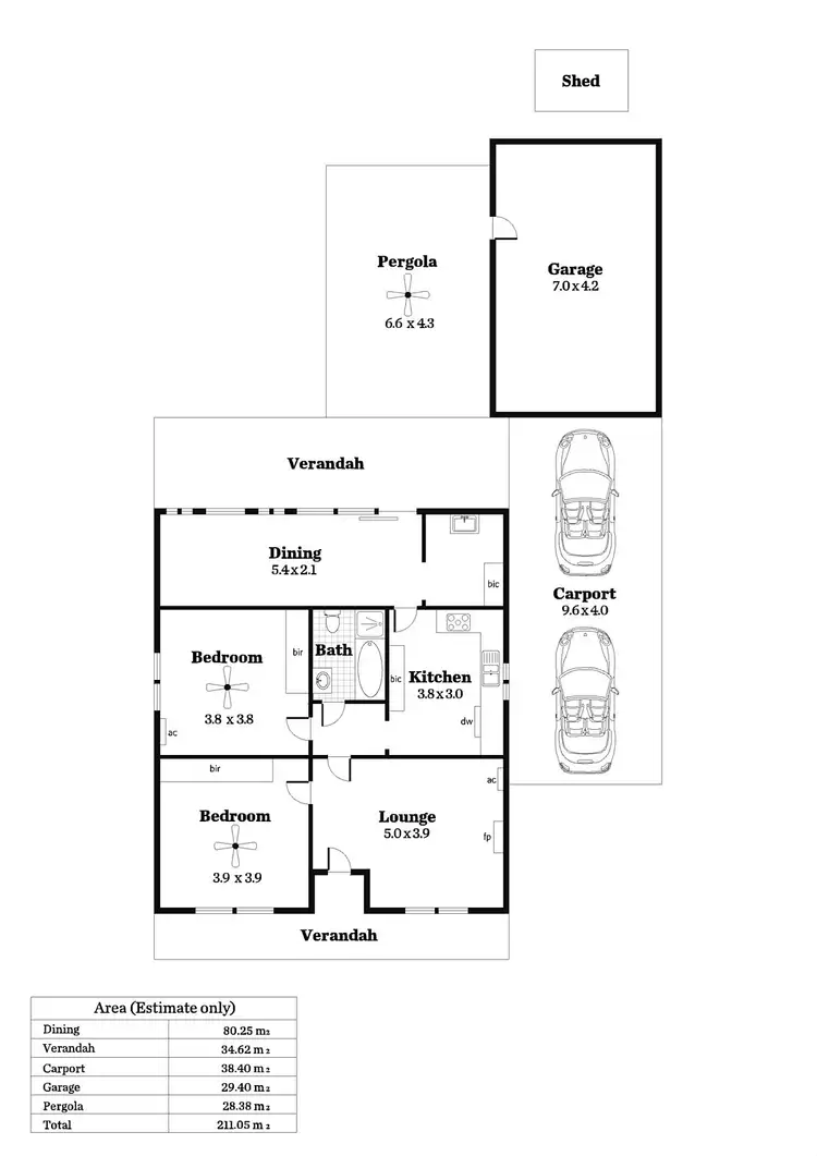 Floorplan of Homely house listing, 134 Ayers Avenue, Melrose Park SA 5039