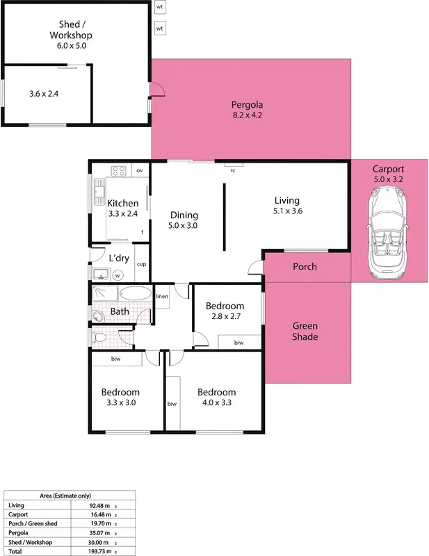 Floorplan of Homely house listing, 8 Ogwell Crescent, Reynella East SA 5161
