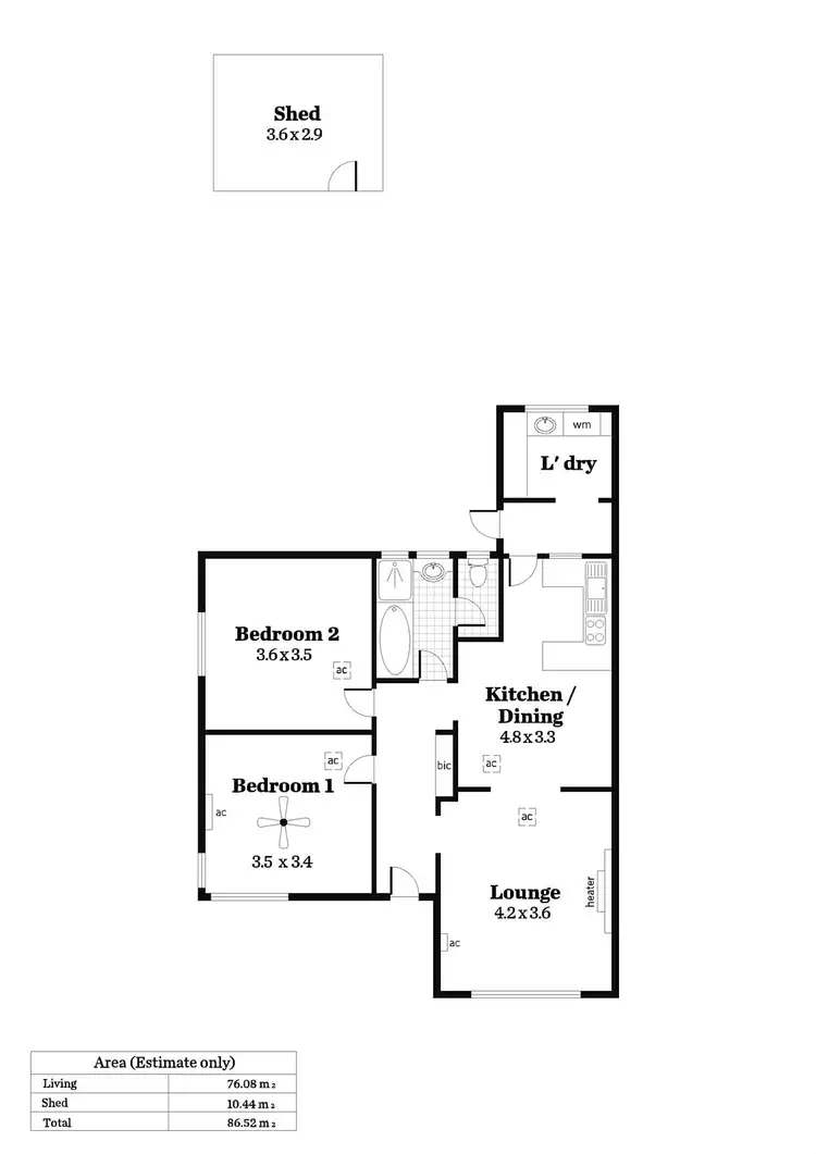 Floorplan of Homely house listing, 12 Sunset Crescent, Grange SA 5022