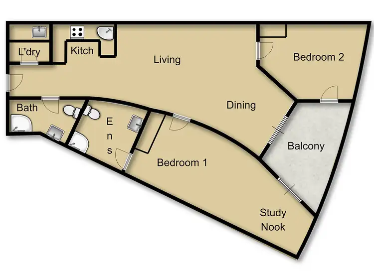 Floorplan of Homely apartment listing, 307/86-88 Northbourne Avenue, Braddon ACT 2612