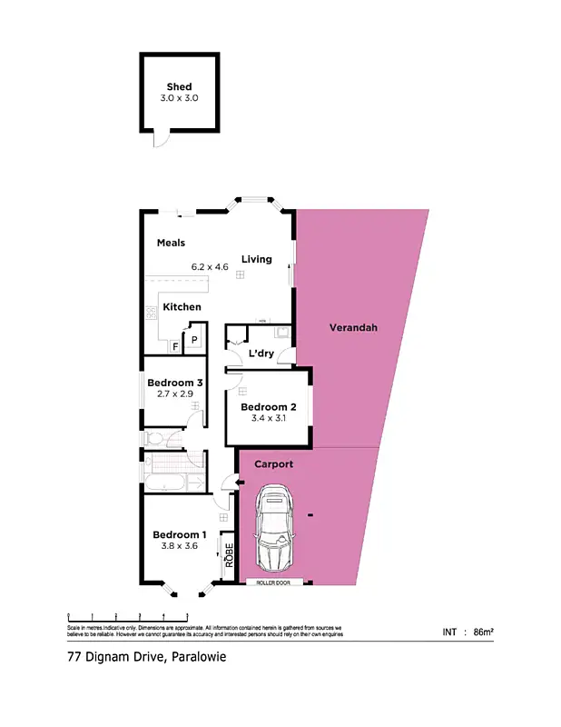 Floorplan of Homely house listing, 77 Dignam Drive, Paralowie SA 5108