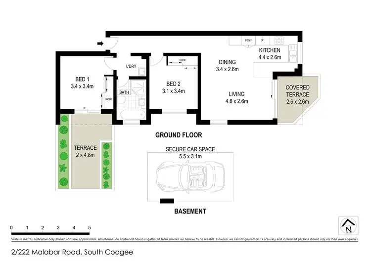 Floorplan of Homely apartment listing, 2/222 Malabar Road, South Coogee NSW 2034