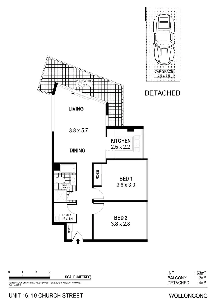 Floorplan of Homely apartment listing, 16/19 Church Street, Wollongong NSW 2500