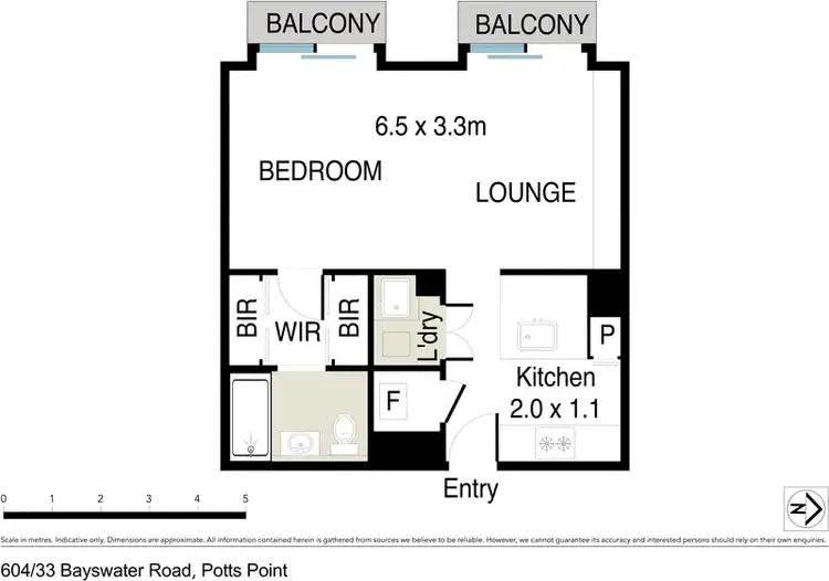 Floorplan of Homely apartment listing, 604/33 Bayswater Road, Potts Point NSW 2011