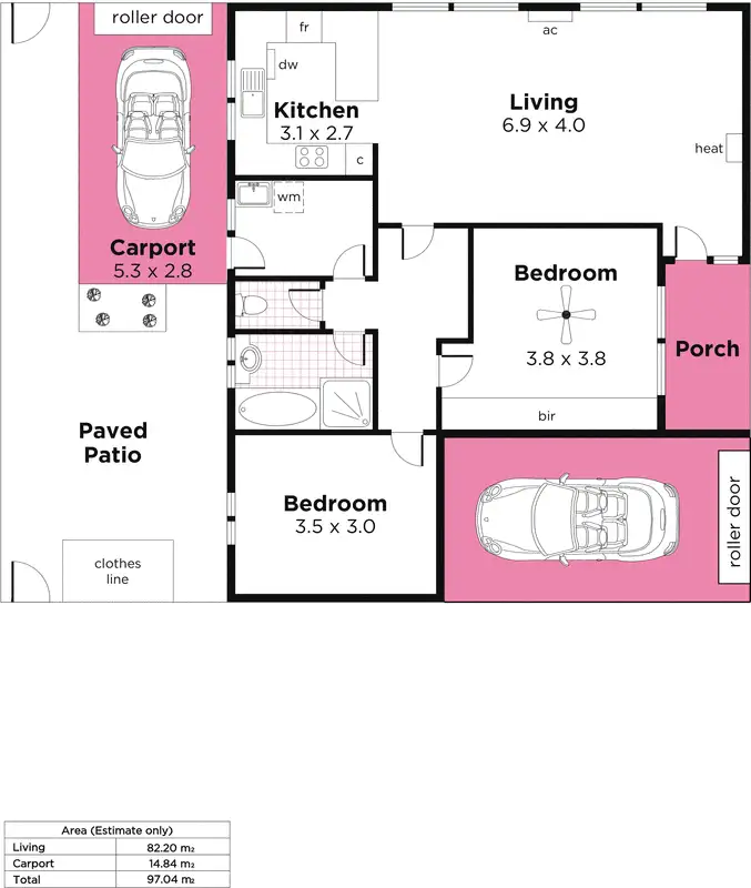 Floorplan of Homely unit listing, 1/10 Spence Avenue, Myrtle Bank SA 5064
