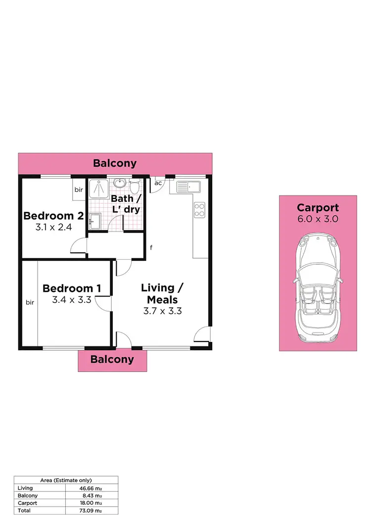 Floorplan of Homely unit listing, 14/5 Crozier Terrace, Oaklands Park SA 5046