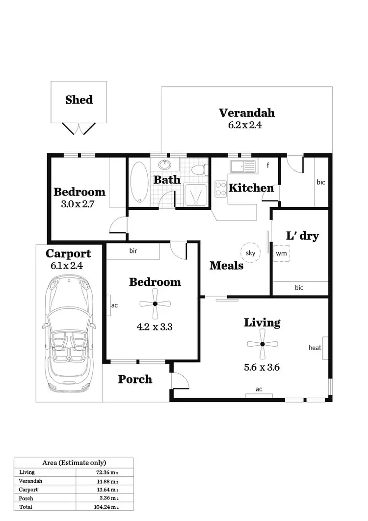 Floorplan of Homely unit listing, 5/4 Wattle Avenue, Hove SA 5048