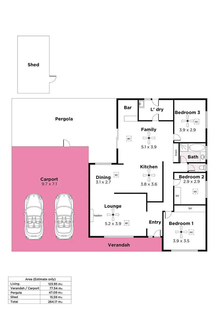 Floorplan of Homely house listing, 43 Lomalinda Crescent, Craigmore SA 5114