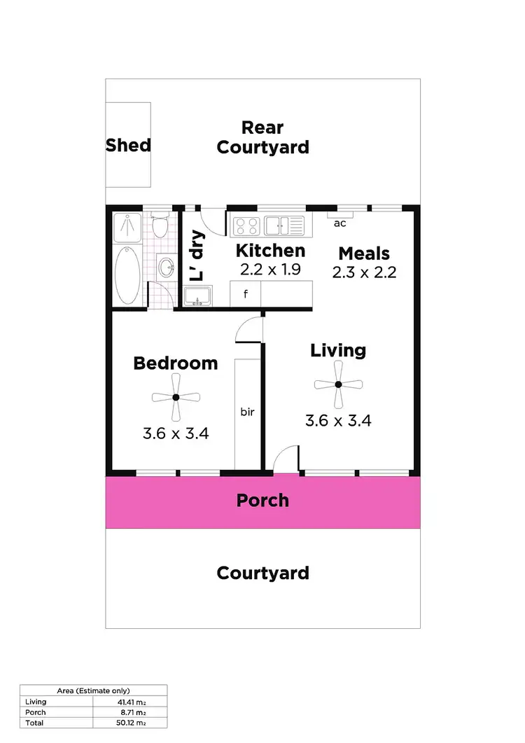 Floorplan of Homely unit listing, 2/25 Roslind Street, Kensington Gardens SA 5068