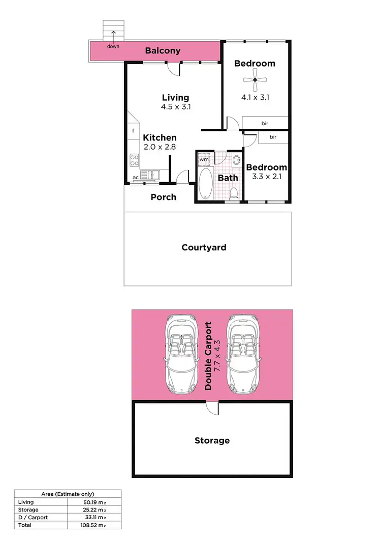 Floorplan of Homely unit listing, 2/620 Glynburn Road, Beaumont SA 5066