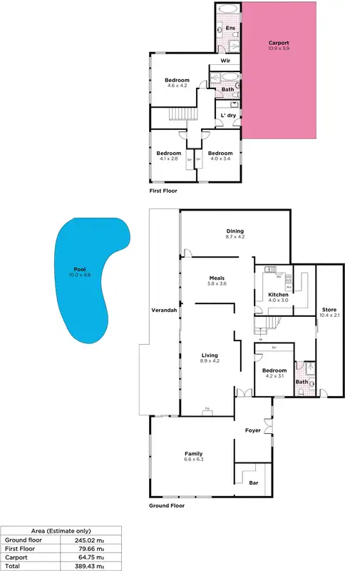 Floorplan of Homely house listing, 96 Sunnyside Road, Glen Osmond SA 5064