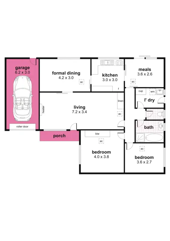 Floorplan of Homely unit listing, 3/11 High Street, South Brighton SA 5048