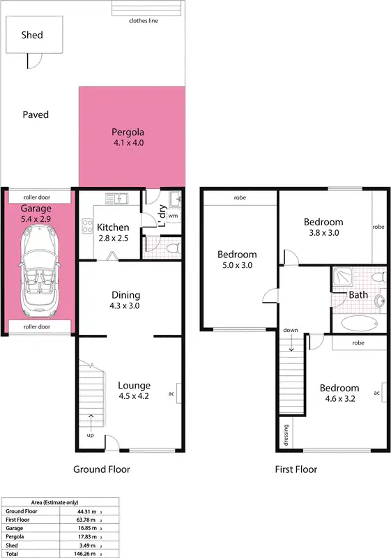 Floorplan of Homely townhouse listing, 3/121B Cliff Street, Glengowrie SA 5044