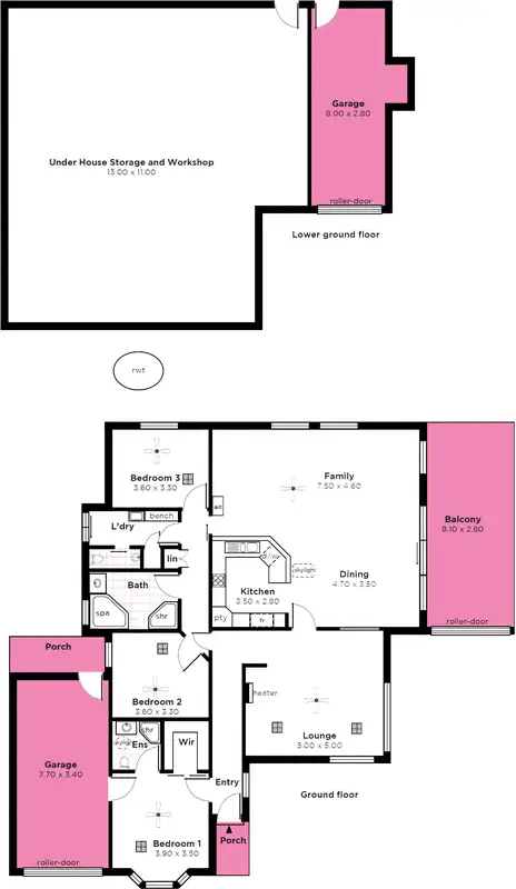 Floorplan of Homely house listing, 14 Marina Avenue, Belair SA 5052