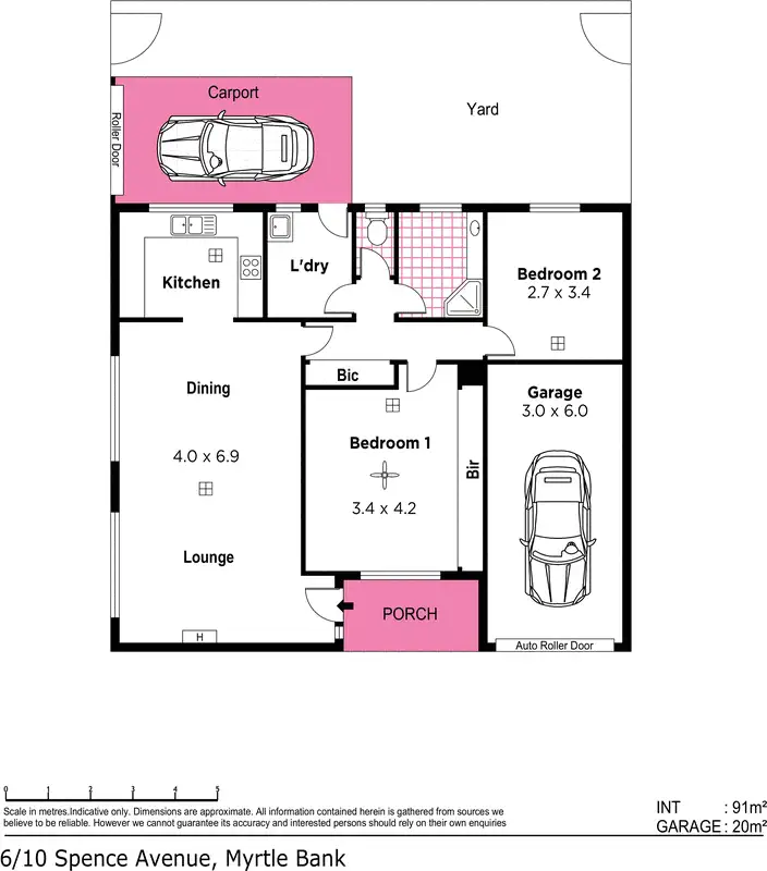 Floorplan of Homely unit listing, 6/10 Spence Avenue, Myrtle Bank SA 5064