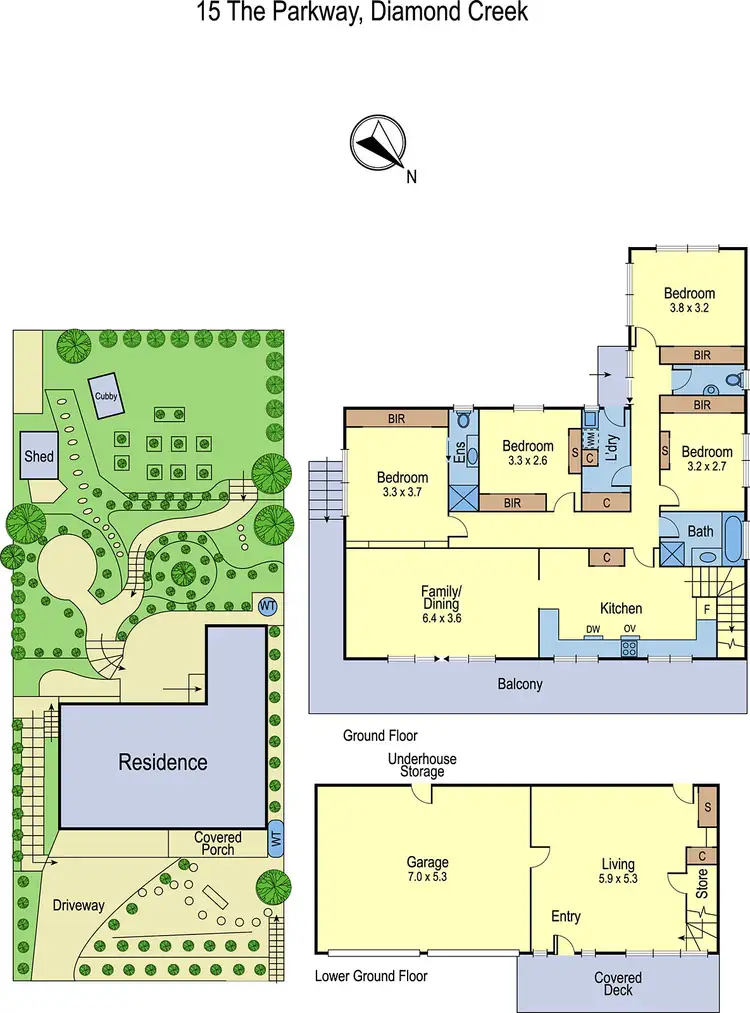 Floorplan of Homely house listing, 15 The Parkway, Diamond Creek VIC 3089