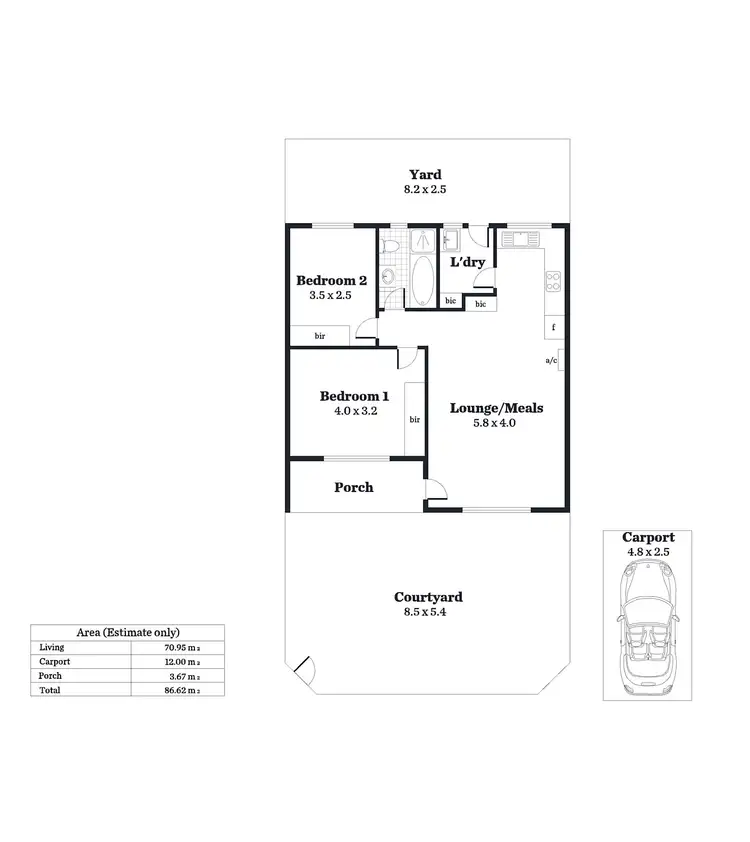 Floorplan of Homely unit listing, 2/10 Swan Avenue, Klemzig SA 5087