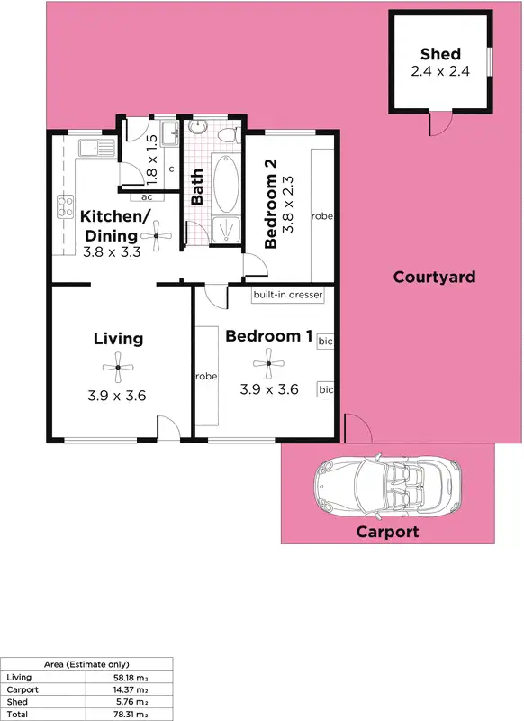 Floorplan of Homely unit listing, 4/10 Panmure Place, Woodville North SA 5012