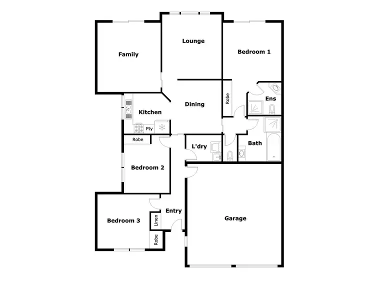 Floorplan of Homely townhouse listing, 1/3 Bural Court, Ngunnawal ACT 2913