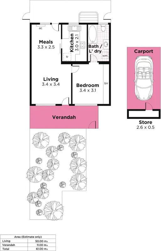 Floorplan of Homely unit listing, 3/12 Barker Grove, Toorak Gardens SA 5065