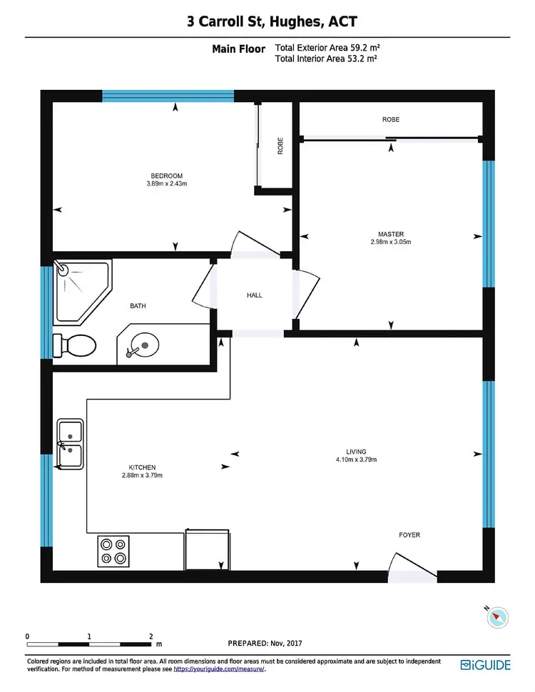 Floorplan of Homely apartment listing, 1/3 Carroll Street, Hughes ACT 2605