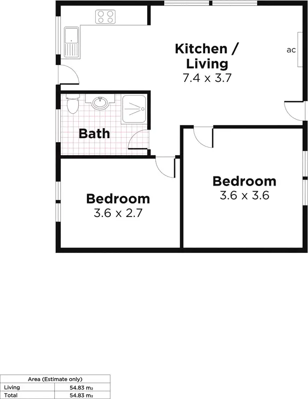 Floorplan of Homely unit listing, 1/4 Rowland Road, Magill SA 5072