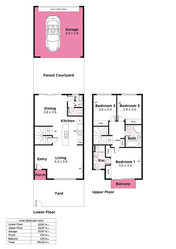 Floorplan of Homely townhouse listing, 22 Kernick Way, Brompton SA 5007