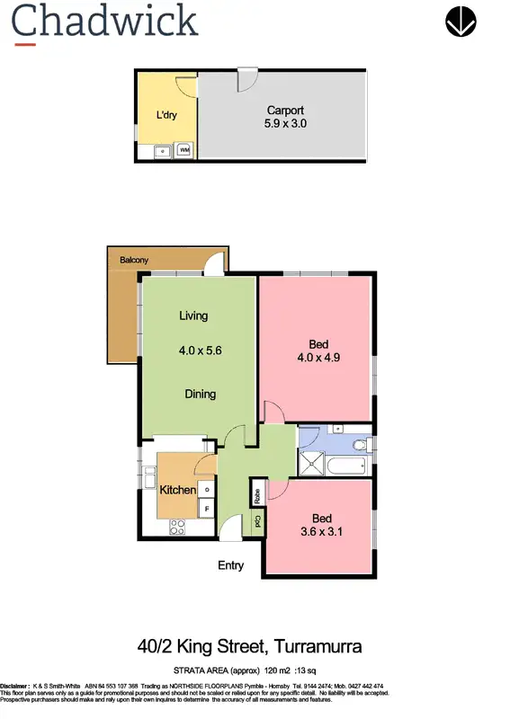 Floorplan of Homely apartment listing, 40/2 King Street, Turramurra NSW 2074