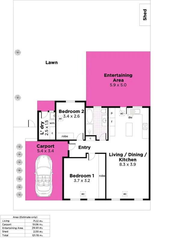 Floorplan of Homely unit listing, 21 Teesdale Crescent, Plympton Park SA 5038