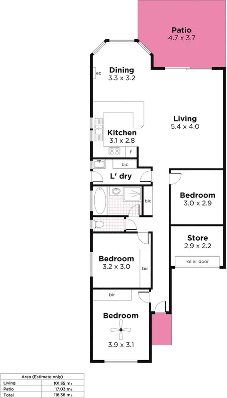 Floorplan of Homely unit listing, 125A Dunrobin Road, Warradale SA 5046