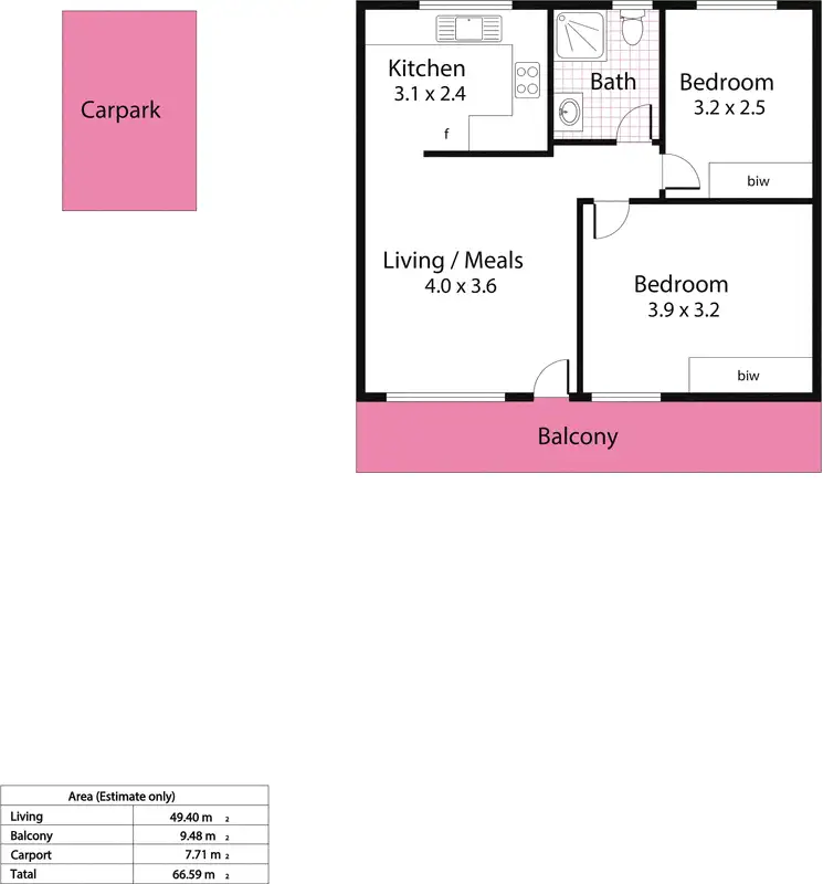 Floorplan of Homely unit listing, 17/50 Adelphi Terrace, Glenelg North SA 5045