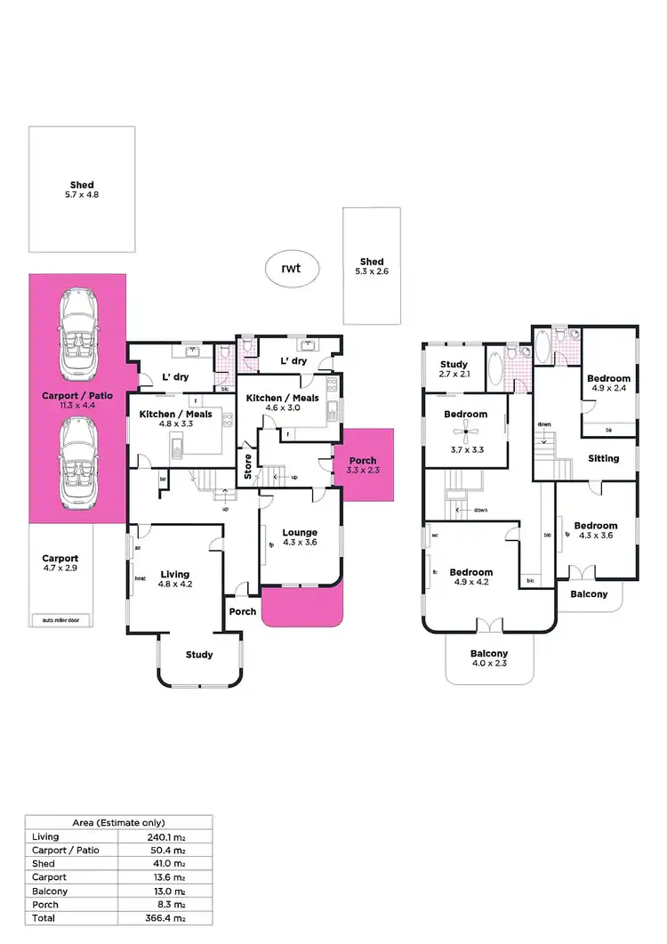 Floorplan of Homely house listing, 12A & 12B Maxwell  Terrace, Glenelg East SA 5045