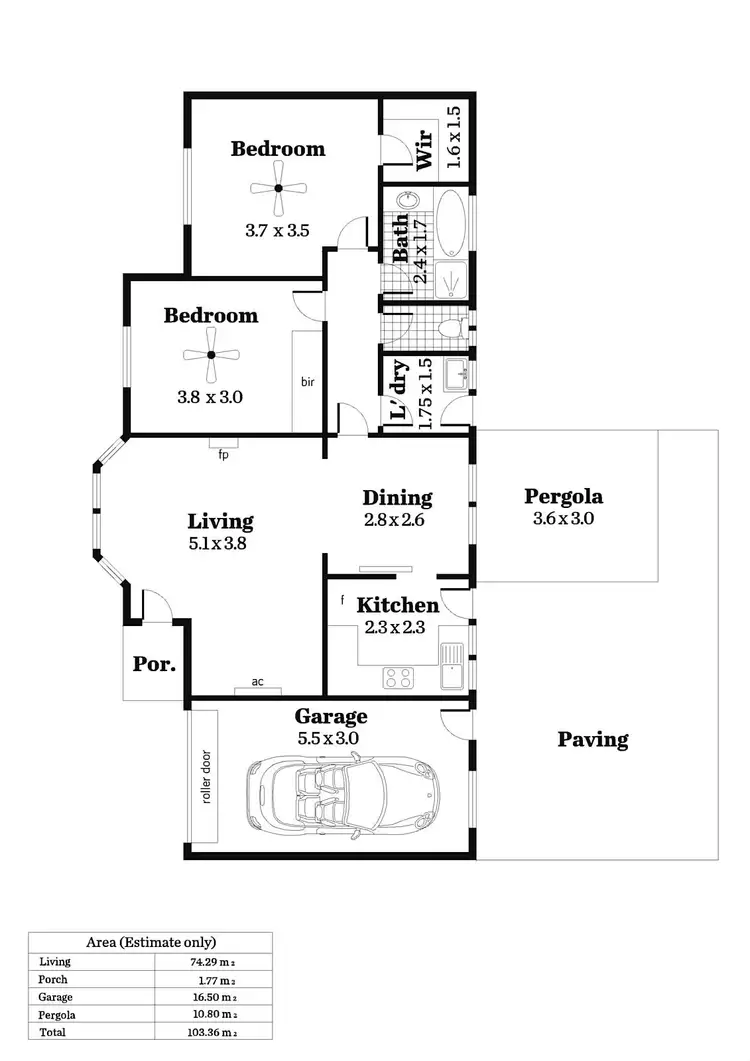 Floorplan of Homely unit listing, 3/23 Jacob Street, Marion SA 5043