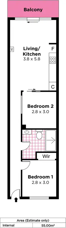 Floorplan of Homely apartment listing, 14/45 York Street, Adelaide SA 5000