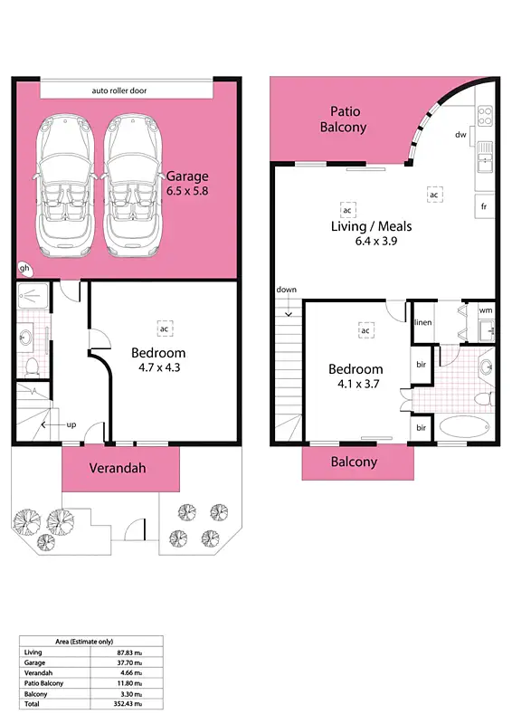 Floorplan of Homely townhouse listing, 4/54 Charles Street, Unley SA 5061