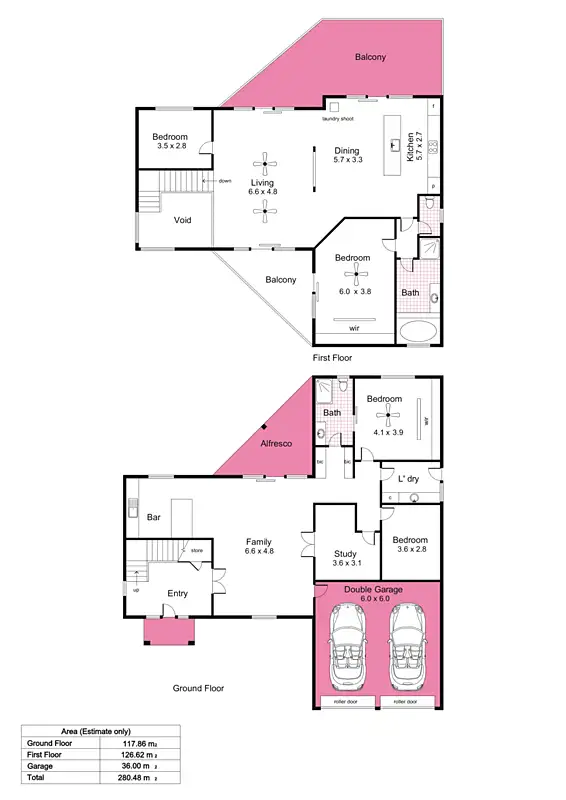 Floorplan of Homely house listing, 5 Lurline Boulevard, Sellicks Beach SA 5174