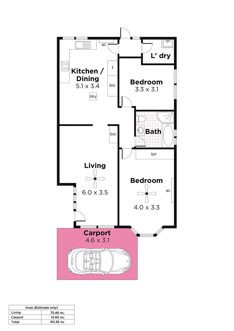 Floorplan of Homely unit listing, 4/16 McDiarmid Avenue, Pasadena SA 5042