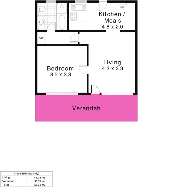 Floorplan of Homely unit listing, 2/14 Kyle Street, Glenside SA 5065