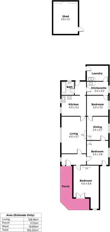 Floorplan of Homely house listing, 53 Davenport Terrace, Wayville SA 5034