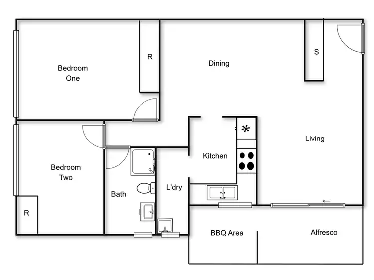 Floorplan of Homely unit listing, 1/99 Canberra Avenue, Griffith ACT 2603
