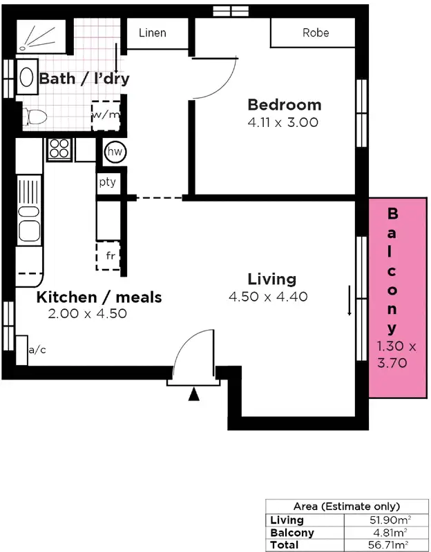 Floorplan of Homely unit listing, 5/9 Keys Road, Lower Mitcham SA 5062