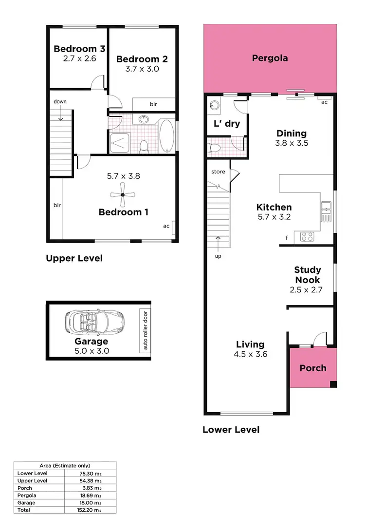 Floorplan of Homely townhouse listing, 2/513 Anzac Highway, Glenelg North SA 5045
