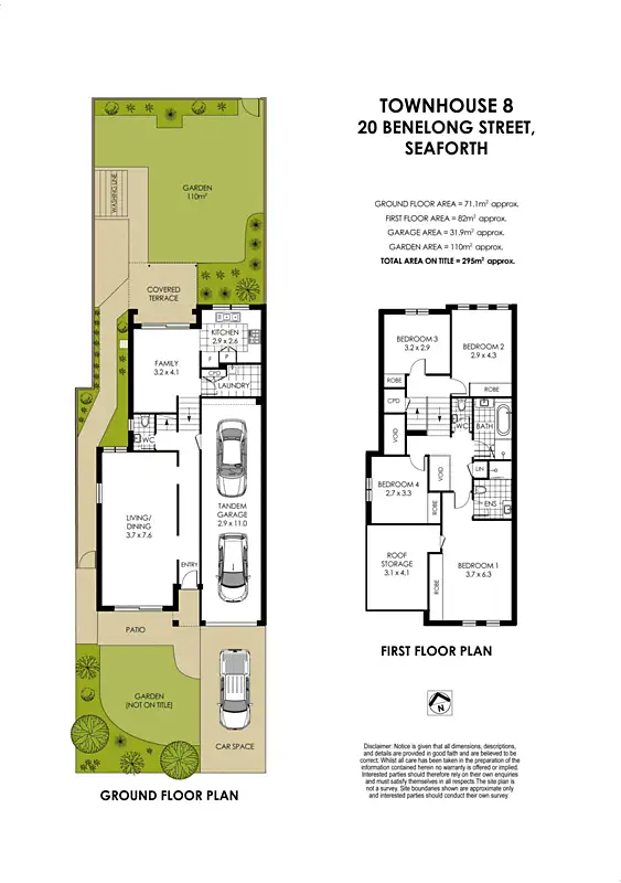 Floorplan of Homely townhouse listing, 8/20 Benelong Street, Seaforth NSW 2092