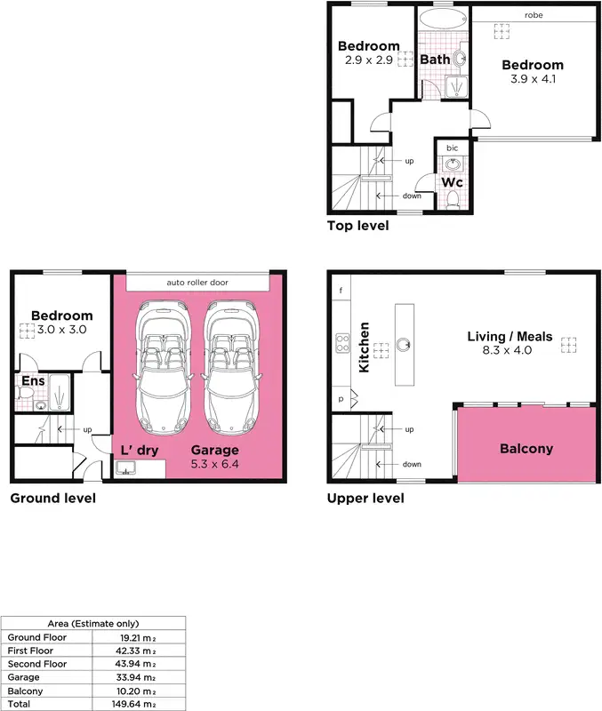 Floorplan of Homely townhouse listing, 7 Todd Place, Adelaide SA 5000