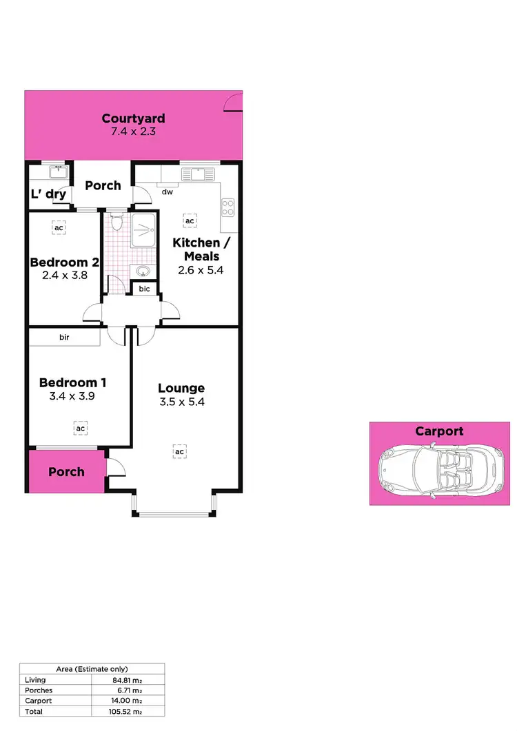 Floorplan of Homely unit listing, 2/10 First Avenue, Glenelg East SA 5045