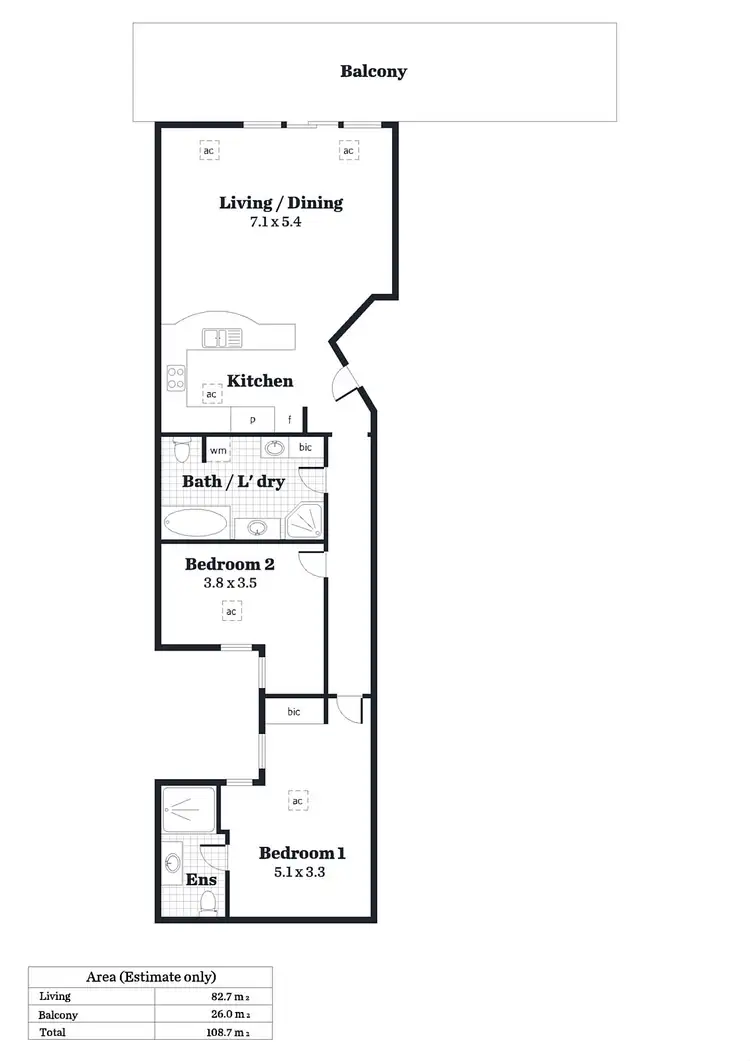 Floorplan of Homely apartment listing, 1/16 Colley Terrace, Glenelg SA 5045